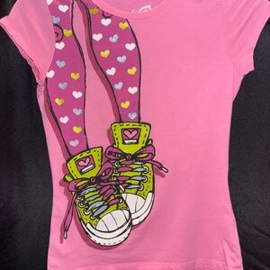 The Children's Place Pink and Green Short Sleeve Tee with Playful Graphic